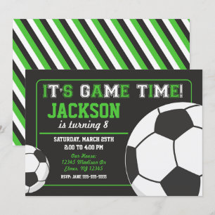 Soccer Birthday Invitation Chalkboard Kaart