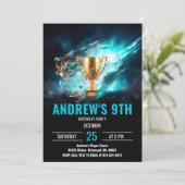 Soccer Birthday Invitation Minimalist Card Kaart (Staand voorkant)