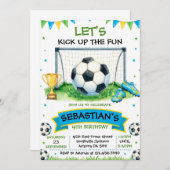 Soccer Birthday Party Invitation Kaart (Voorkant / Achterkant)