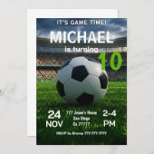 Soccer Birthday Party Invitation Kaart (Voorkant / Achterkant)