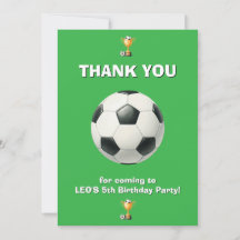 Soccer Birthday Thank You Card Boy | Editable