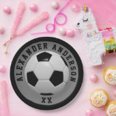 Soccer Black Name en Jersey Personalize Papieren Bordje (Feest)