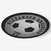 Soccer Black Name en Jersey Personalize Papieren Bordje (Gekanteld)