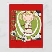 SOCCER - Blond Girl T-shirts en cadeautjes Briefkaart (Voorkant)
