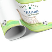 Soccer “Born Two Ball” Second Birthday Cadeaupapier (Rol Hoek)