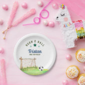 Soccer “Born Two Ball” Second Birthday Papieren Bordje (Feest)