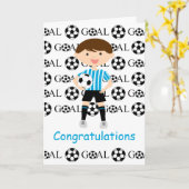 Soccer Boy 1 Gefeliciteerd Kaart (Gele Bloem)