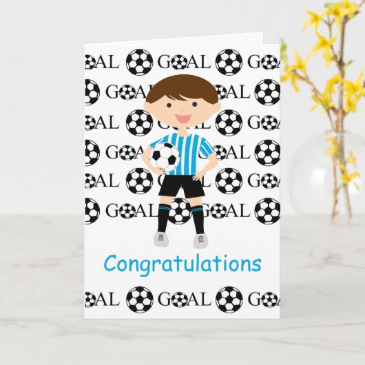 Soccer Boy 1 Gefeliciteerd Kaart (Gele Bloem)