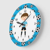 Soccer Boy 1 Light Blue and White Stripes Goal Grote Klok (Hoek)