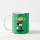  Soccer Boy 1 Rood en Wit Koffiemok (Links)