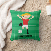 Soccer Boy 1 Rood en Wit Kussen (Deken)