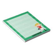 Soccer Boy 1 Rood en Wit Notitieblok (Schuin)