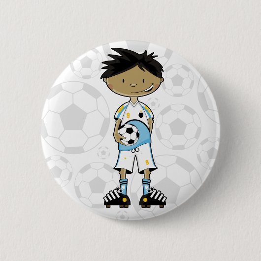 Soccer Boy Badge Ronde Button 5,7 Cm (Voorkant)