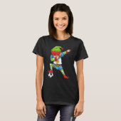Soccer Boy Dabbing Elf Squad Kerstina Argentina F T-shirt (Voorkant volledig)