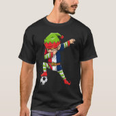 Soccer Boy Dabbing Elf Squad Kerstmis Frankrijk Fo T-shirt (Voorkant)