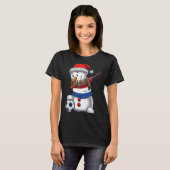 Soccer Boy Dabbing Snowman Christmas Netherlands F T-shirt (Voorkant volledig)