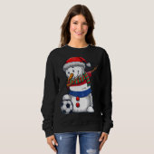Soccer Boy Dabbing Snowman Christmas Netherlands F Trui (Voorkant volledig)
