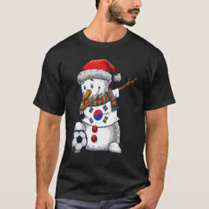 Soccer Boy Dabbing Snowman Kerstmis Zuid-Korea F T-shirt