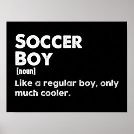 Soccer Boy Funny Dictionary Definitie Poster