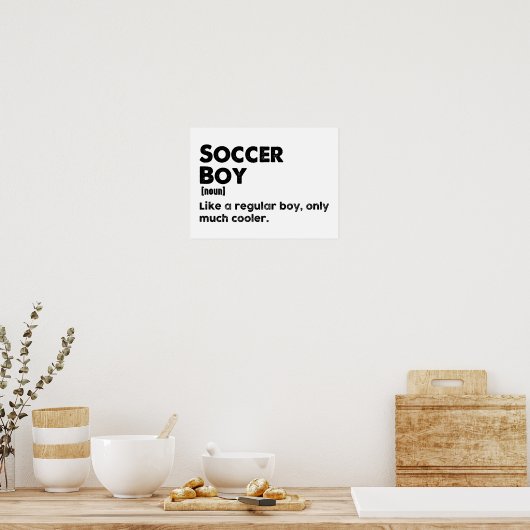 Soccer Boy Funny Dictionary Definitie Voetbal Jong Poster (Keuken)