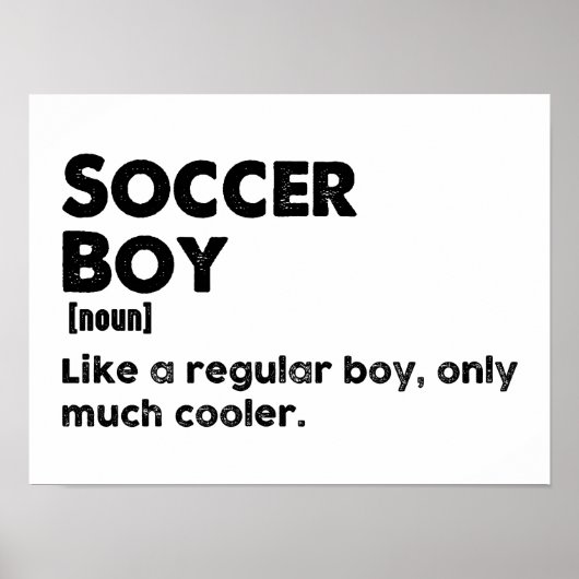 Soccer Boy Funny Dictionary Definitie Voetbal Jong Poster (Voorkant)