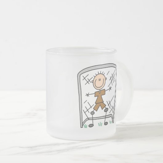 Soccer Boy Goalie Tshirts en Gifts Matglas Koffiemok (Voorkant rechts)