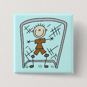 Soccer Boy Goalie Tshirts en Gifts Vierkante Button 5,1 Cm