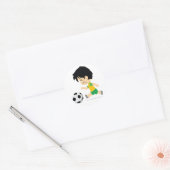 Soccer Boy Ronde Sticker (Envelop)