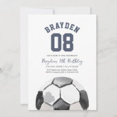 Soccer Boy Sports Birthday Invitation Kaart (Voorkant)