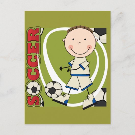 SOCCER - Brunette Boy tshirts and Gifts Briefkaart (Voorkant)