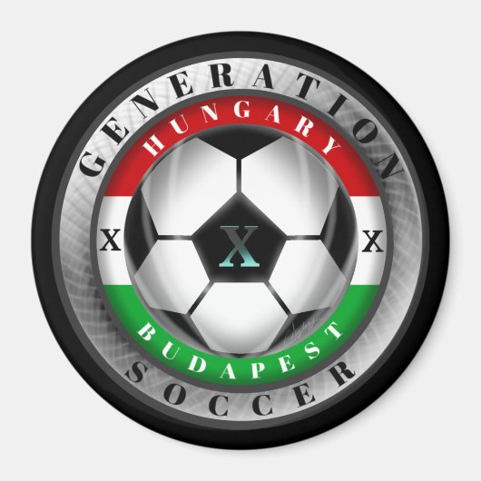 Soccer Budapest Hongarije Generation X Magneet (Voorkant)