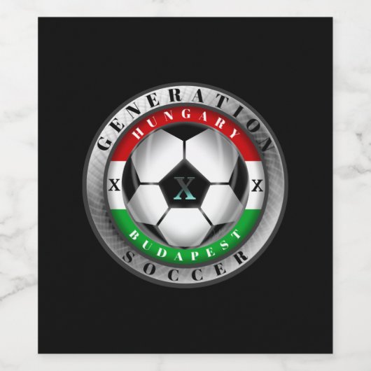 Soccer Budapest Hongarije Generation X Wijn Etiket (Enkel label)