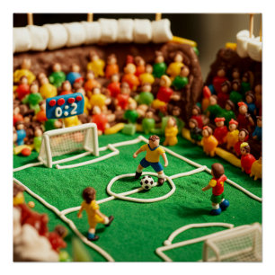 Soccer Cake and candys Stadium Perfect Poster