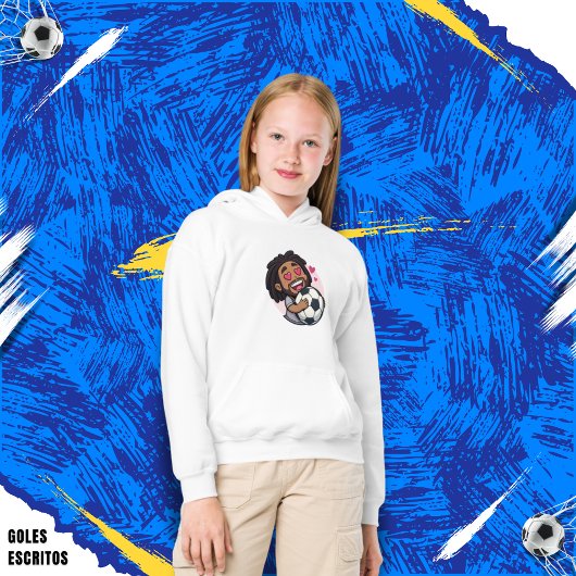 Soccer cartoon brunette man face in love