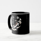 Soccer Cat Calligraphy Mug - Perfect Gift for Cat  Mok (Voorkant links)