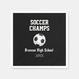 Soccer Champs Ball Personalized Party Napkins Servet