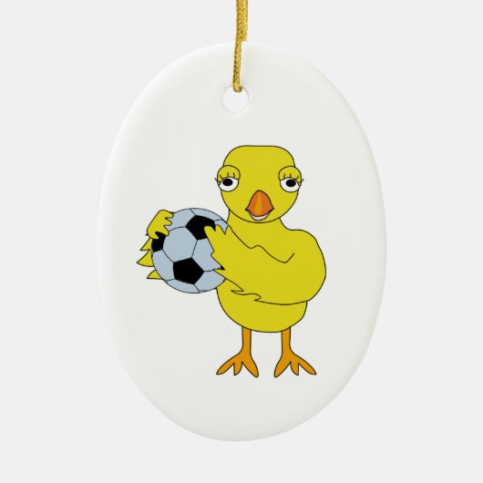 Soccer Chick Ceramic Ornament (Voorkant)