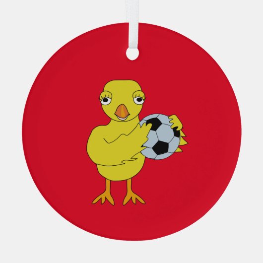 Soccer Chick Ceramic Ornament (Achterkant)