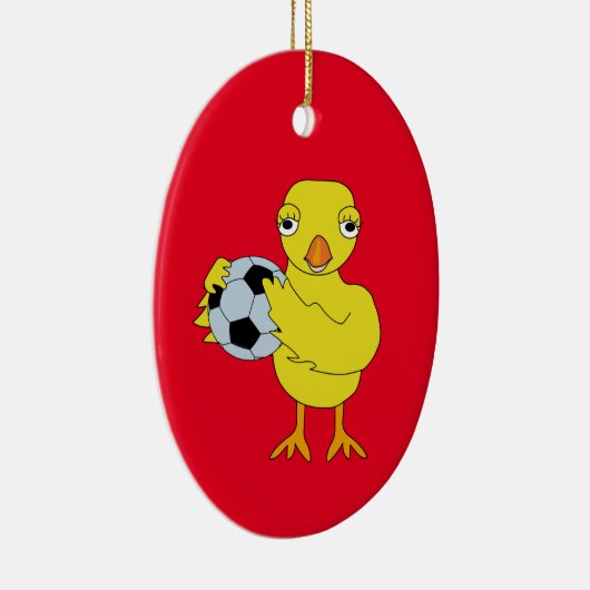 Soccer Chick Ceramic Ornament (Rechts)