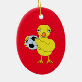 Soccer Chick Ceramic Ornament (Achterkant)
