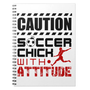 Soccer Chick met Attitude Funny Player Teen Girls Notitieboek
