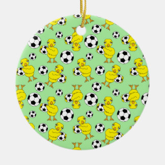 Soccer Chick Pattern Keramisch Ornament