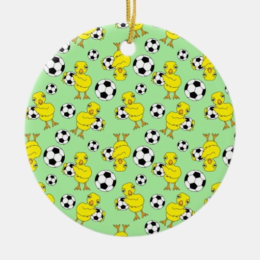 Soccer Chick Pattern Keramisch Ornament (Voorkant)