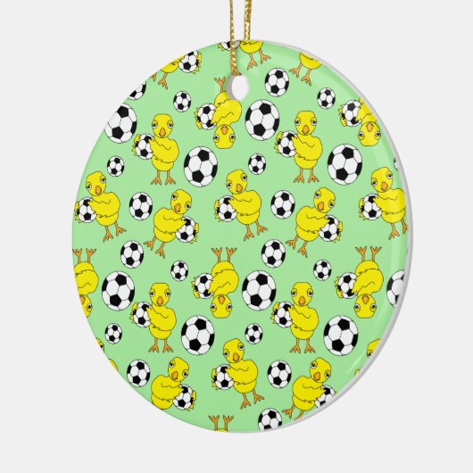 Soccer Chick Pattern Keramisch Ornament (Links)
