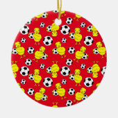 Soccer Chick Pattern Keramisch Ornament (Voorkant)