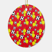 Soccer Chick Pattern Keramisch Ornament (Links)