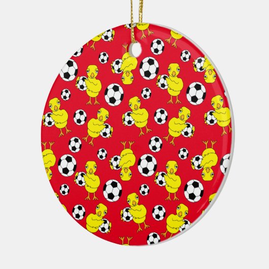 Soccer Chick Pattern Keramisch Ornament (Links)