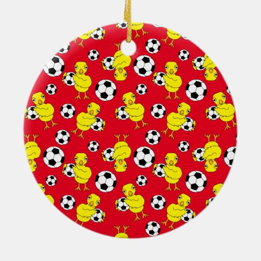 Soccer Chick Pattern Keramisch Ornament (Achterkant)