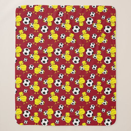 Soccer Chick Pattern Sherpa Deken (Voorkant)