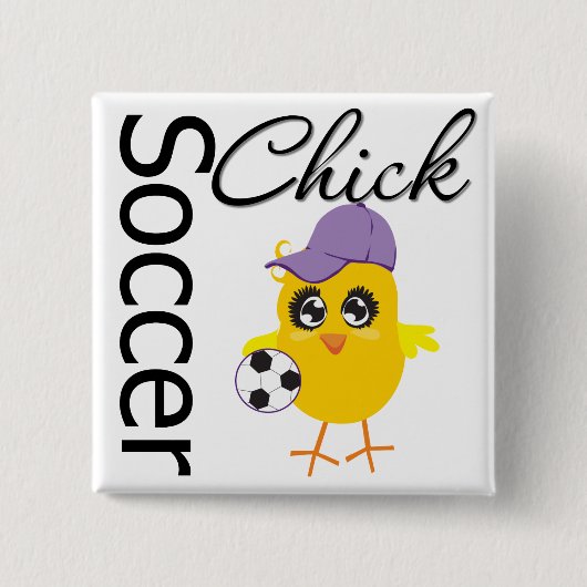 Soccer Chick v2 Vierkante Button 5,1 Cm (Voorkant)